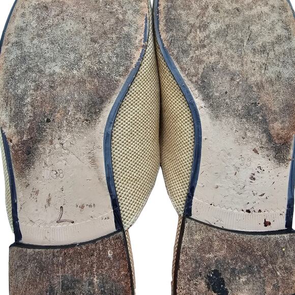 Gucci Princetown Horsebit Flat Mule Slipper Canvas Beige Web Stripe Size 38 US 8 - Picture 12 of 13